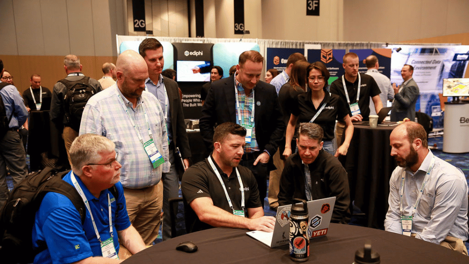 Attendees networking at data center retrofit conference event